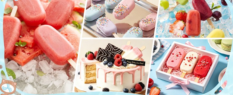 Popsicle Molds Set of 2, Ice Pop Molds Silicone 4 Cavities Ice Cream Oval Cake gallery