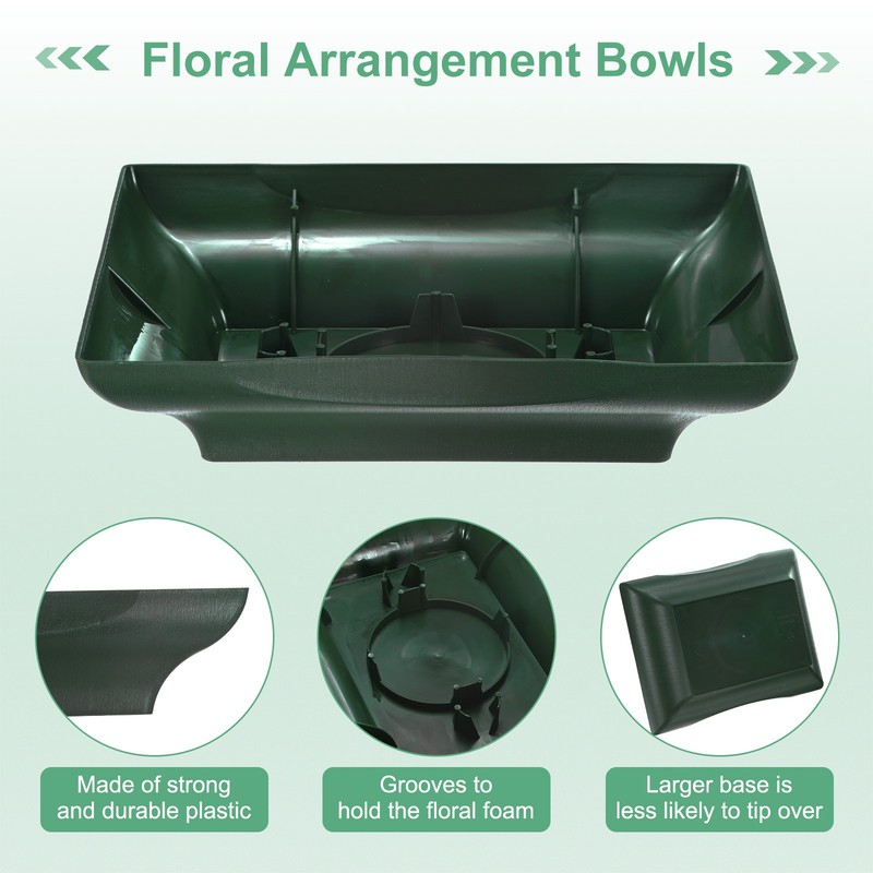 3-Pack Floral Arrangement Bowls, 8.7 Inch Floral Foam Bowl [Brown Green] gallery