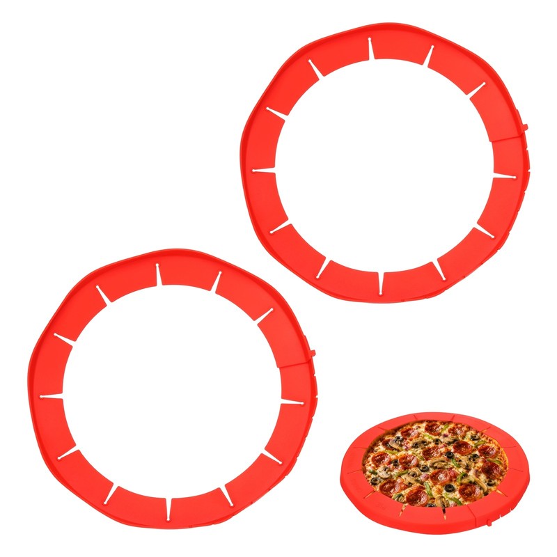 Adjustable Silicone Pie Crust Shields, 2Pcs Crust Edges Protectors, Red
