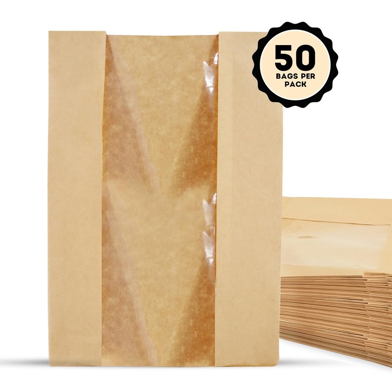 50 Sourdough Bread Bags For Homemade Loaf Kraft Brown Paper Bread Bags with W... gallery
