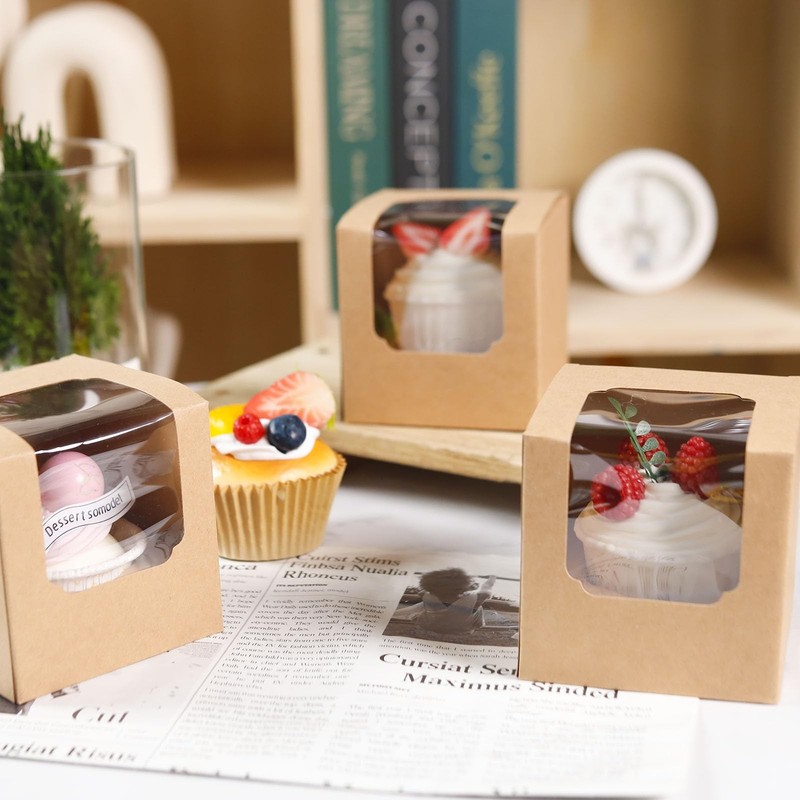 25 Pcs Cupcake Boxes Individual Cupcake Containers Pre-Assembled Single Cupca... gallery