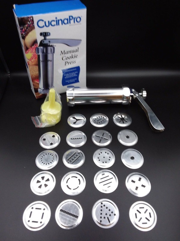 CucinaPro Cookie Press Set with 20 Discs and Icing Nozzles