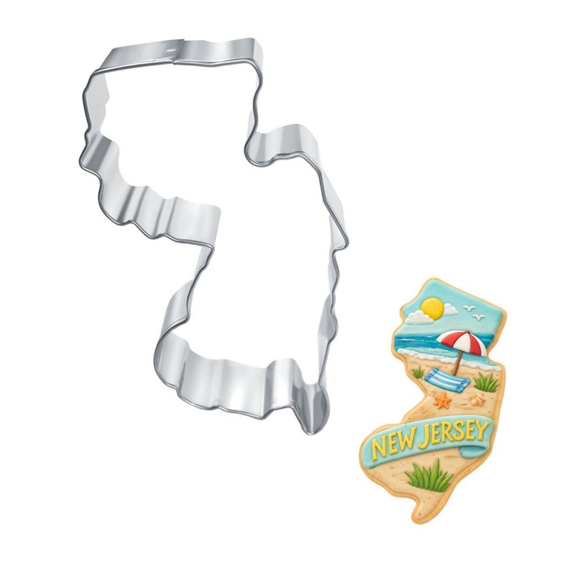New Jersey State 4” Cookie Cutter Metal College Football Birthday Party Graduat