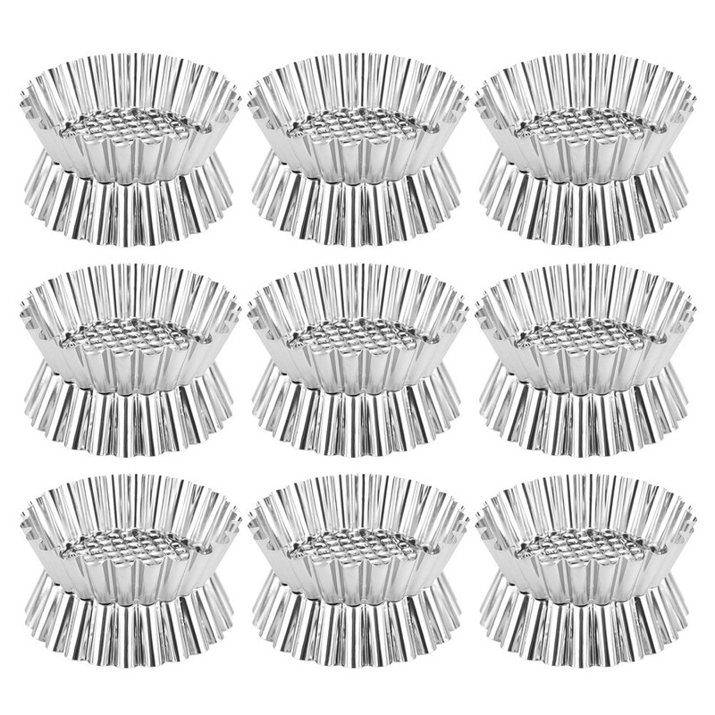 20 Pcs Nonstick Stainless Steel Tart Molds Mini Tart Tin Pans Baking Set