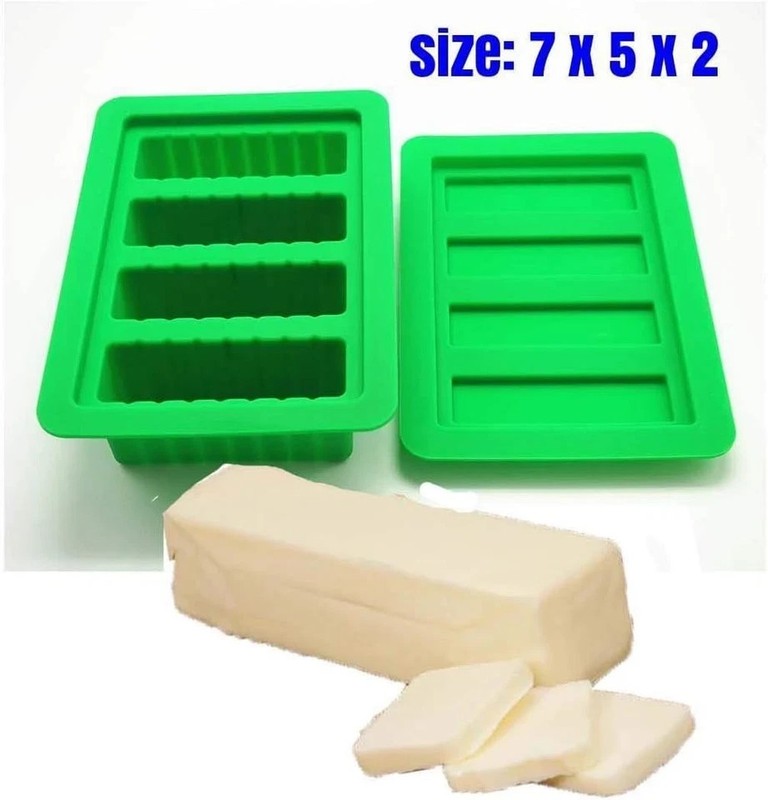 Silicone Butter Molds Tray with Lid Large 4 Butter Maker for Brownies Butter gallery