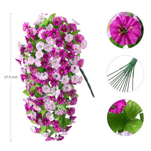 Artificial Fake Hanging Flowers Plants for Outdoor Decoration, 2PCS Violet gallery