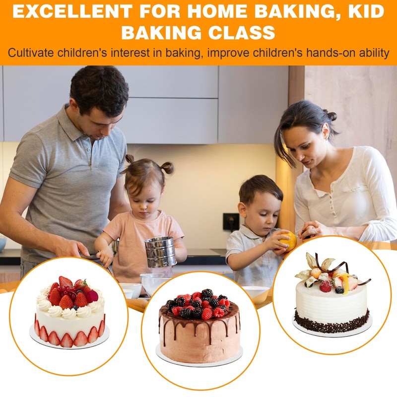100 PCS 5 Inch Round Cake Boards 0.08 Inch Thick White Corrugated Cake Base gallery