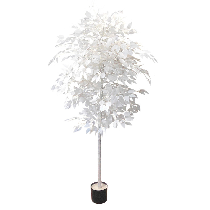 Funornam 5Ft Ficus Trees Artificial Large White Fake Tree Faux Plant For Home