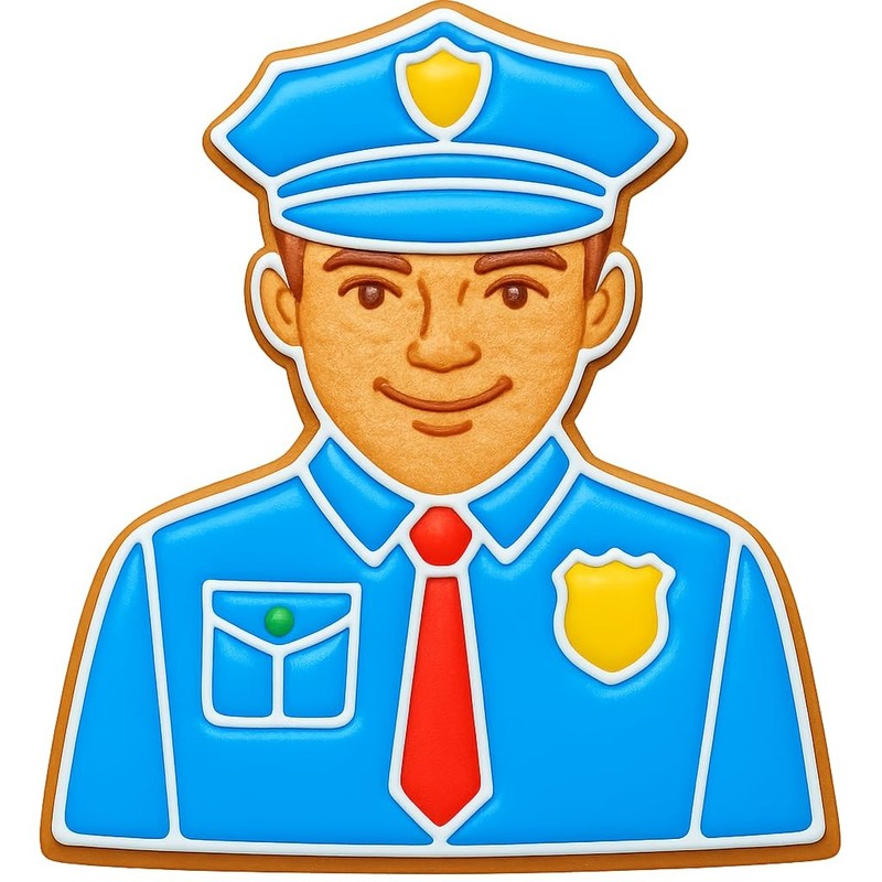 Police Officer Cookie Cutter & Stamp Set - 4x3.76", Law Enforcement Uniform D... gallery