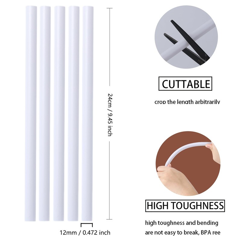 White Plastic Cake Dowel Rods For Tiered Construction 0.47x9.45 Inch 10 PCS gallery