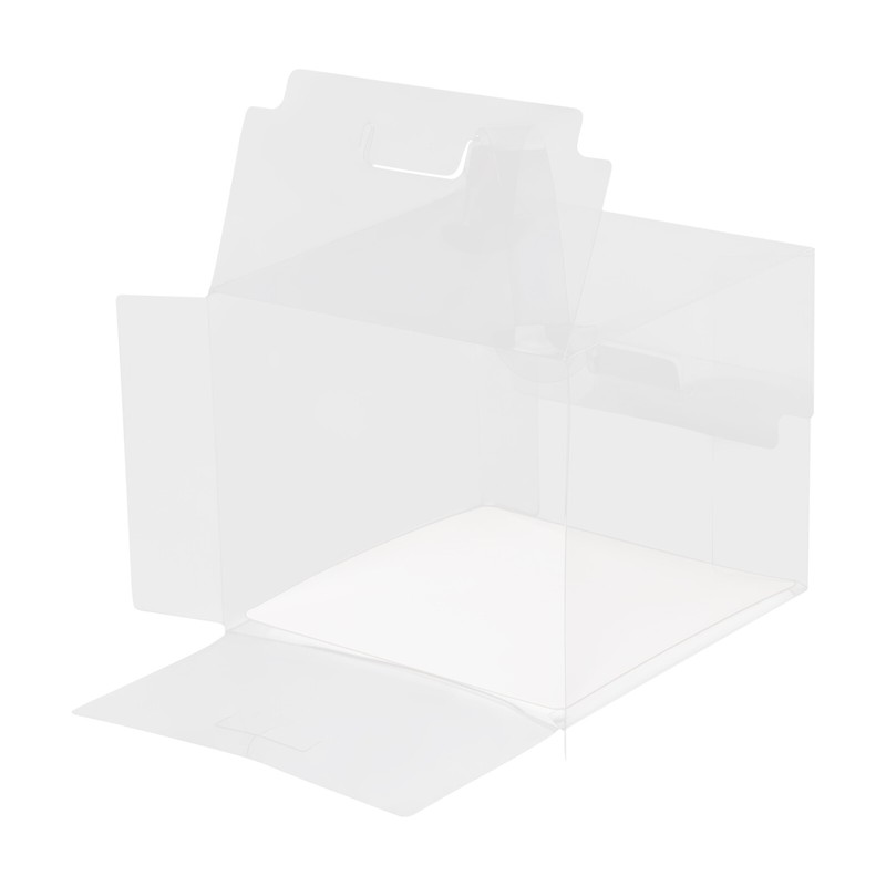 50pcs Clear PET Cake Boxes 15 × 15 × 13 cm Food-Grade Cardboard Base gallery