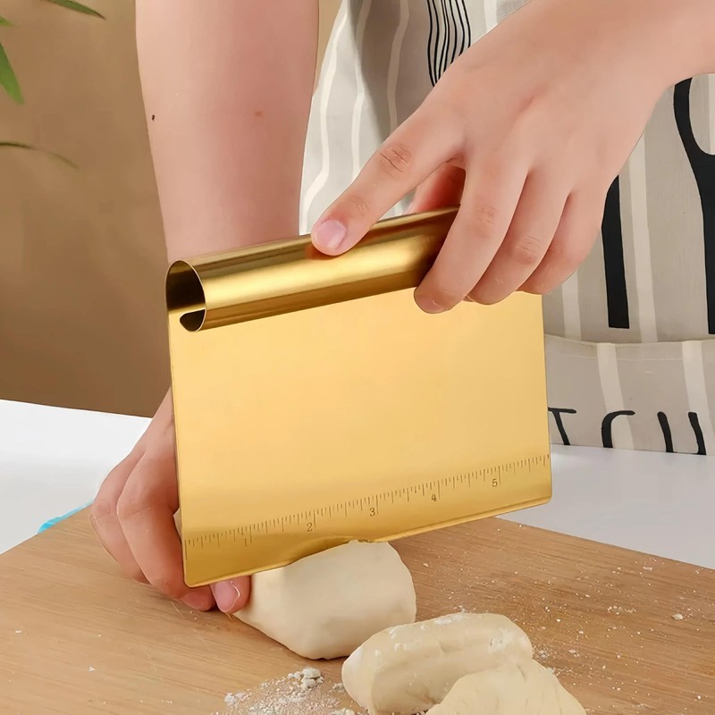 Bench Scraper & Cutter, Stainless Steel Dough Scraper with Measuring Scale,Mu... gallery