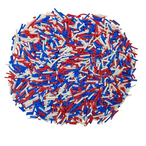 Patriotic Jimmies Sprinkles, Edible Jimmy Sprinkles Crunchy Red Blue White gallery