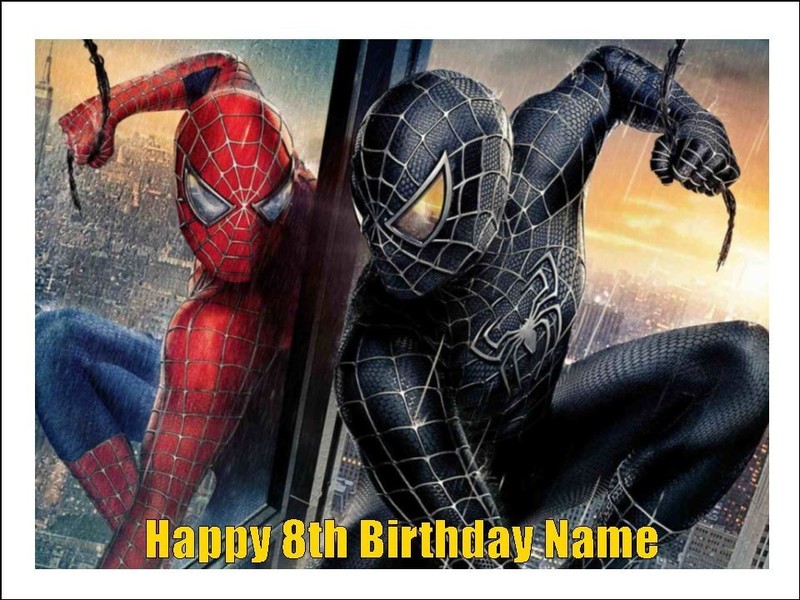 Spiderman Edible Icing Cake & Cupcake Decorations – Superhero Birthday Toppers