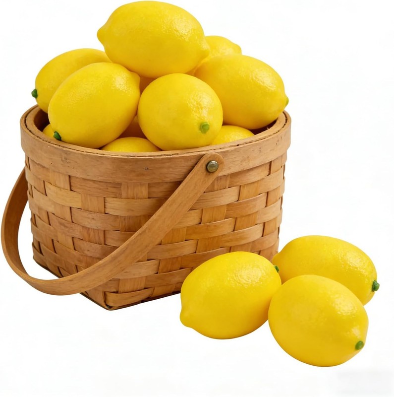 12 Pcs Artificial Lemons Fake Lemons Set Realistic Fake Fruit for Home