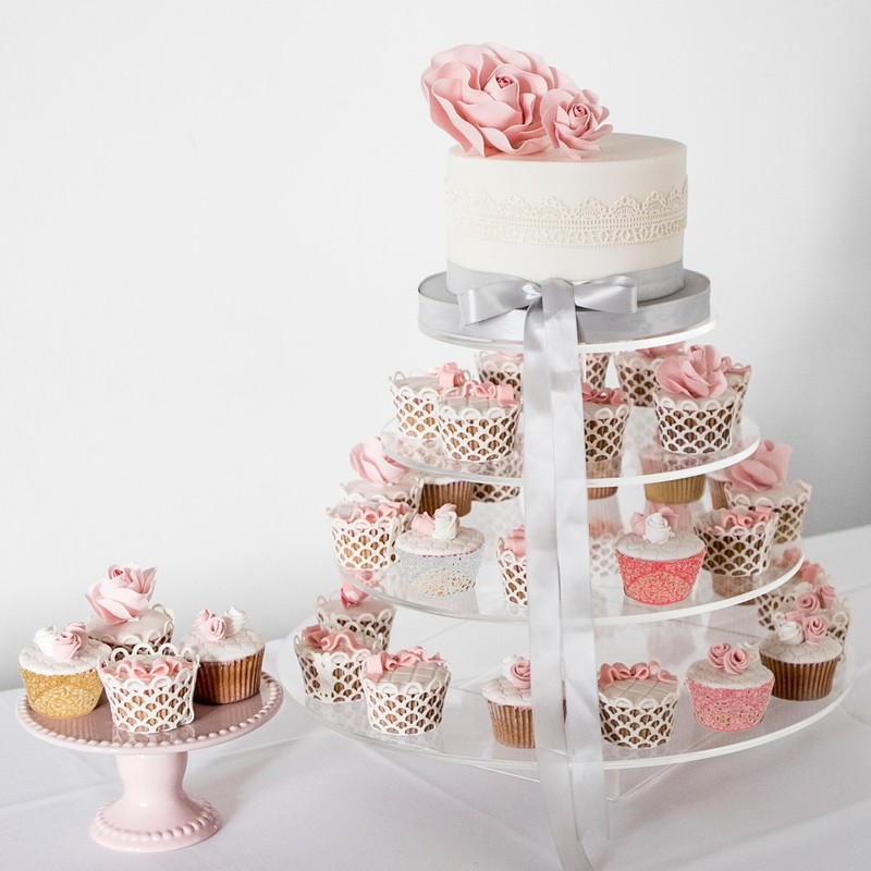 50 Pcs Cupcake Wrappers for Decoration Baking Cake Blue (Vine, Reflective Paper) gallery
