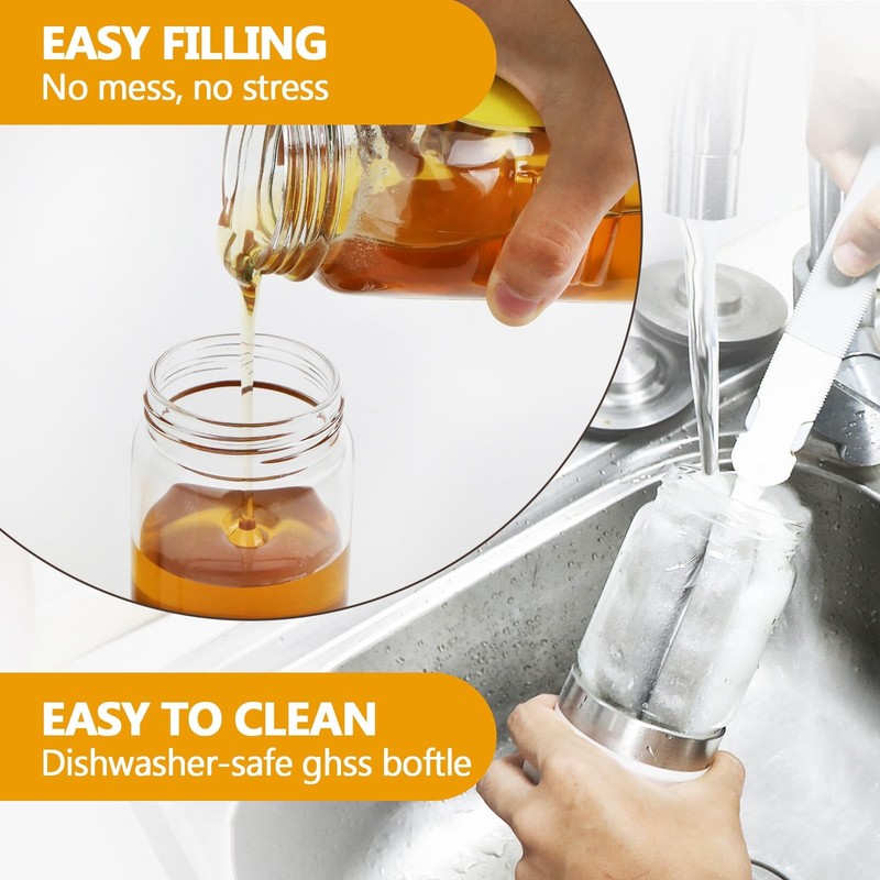 Glass Honey Dispenser,10 OZ Honey Pot with Handle,No Drip Honey Container Jar... gallery