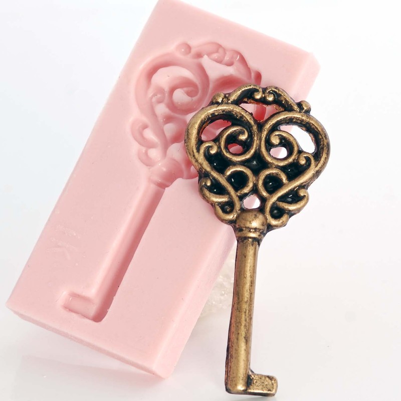 Silicone Skeleton Key Mold Fondant, Chocolate, Resin, Polymer Clay Mold (001)