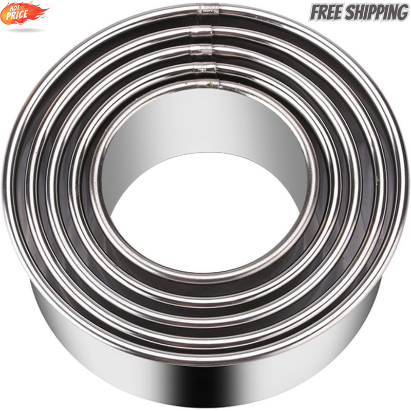 Biscuit Cookie Cutters Set,Stainless Steel Circle round Cookie Biscuit Cutters
