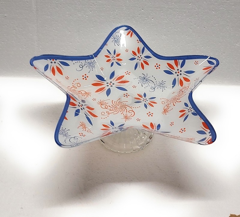 Temp-tations Cake Stand,Pedestal Plate, T49358 Firework Star dish gallery