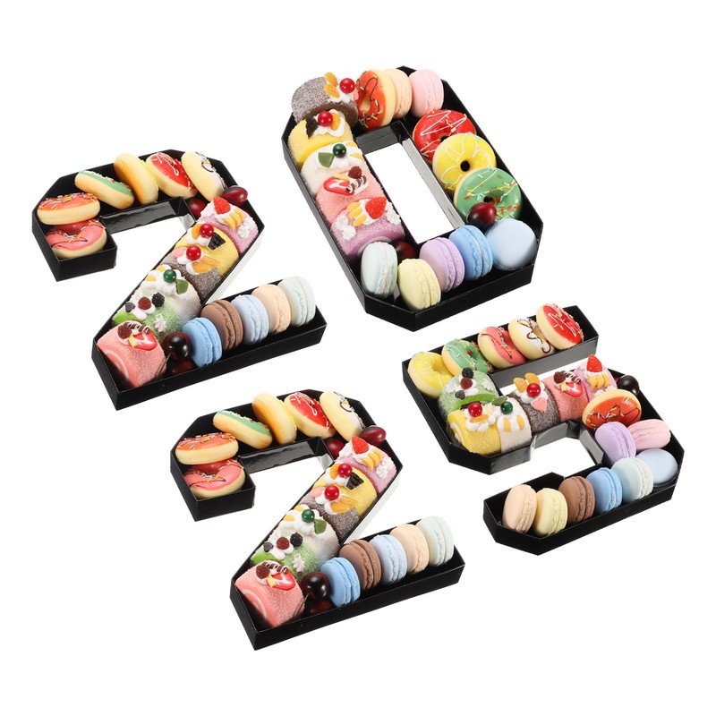 8.3″Cardboard Number for Charcuterie, Cardboard Food Tray (Black, Number2,0,2,5)