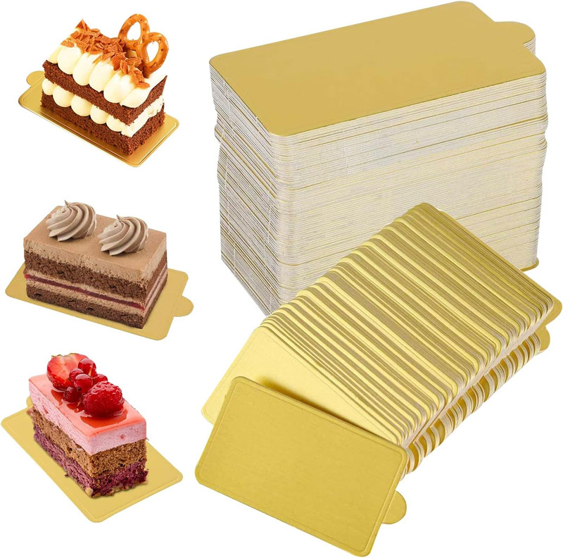 Mini Cake Boards Golden Cardboard Mousse Cake Base 100PCS Cake Paper Board Disse gallery