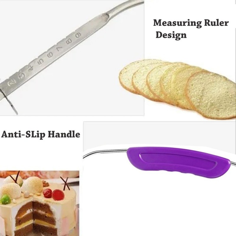 Adjustable Cake Leveler Slicer Stainless Steel Wire Cutter with Anti Slip Handle gallery