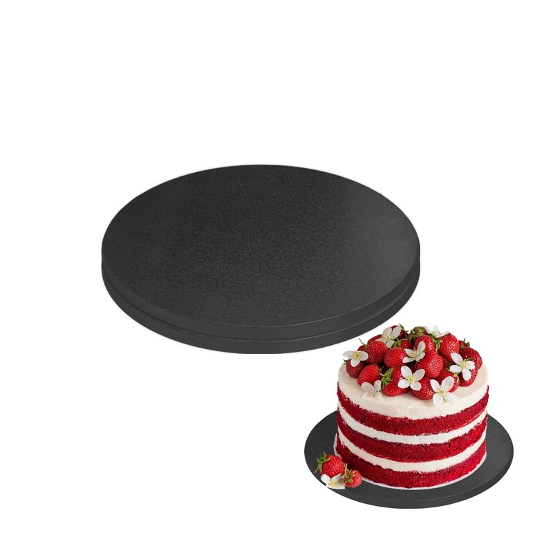 2 PCS Cake Drums, 1/2 Inch Thick 12 Inch Round Cake Boards, Black, Profession…