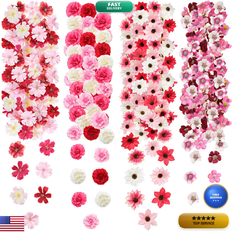 Cindeer 217 Pcs Mini Silk Flower Heads Bulk Small Fake Flowers For Crafts