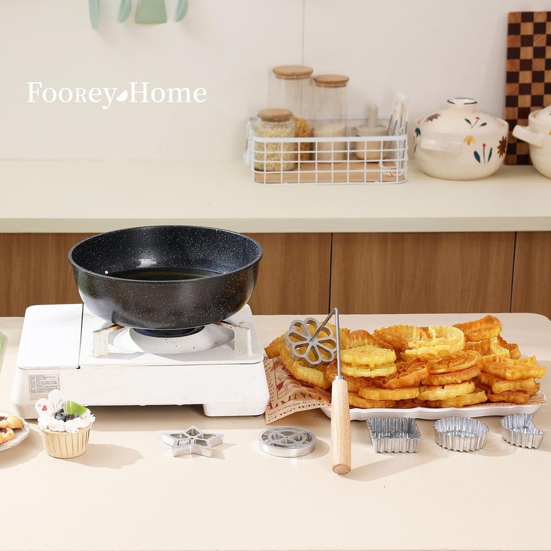 Rosette Maker with 8 Heads Bunuelos Mold with 2 Handle Waffle Cooking Stamp C... gallery