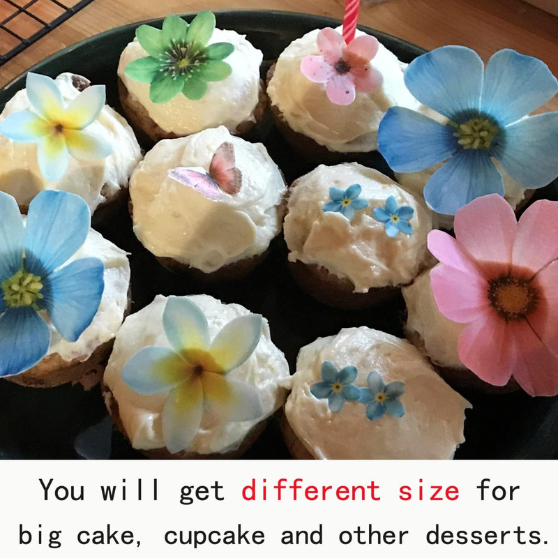Set of 27 Edible Flowers & Butterflies Cupcake Toppers Wedding Cake Party Foo... gallery