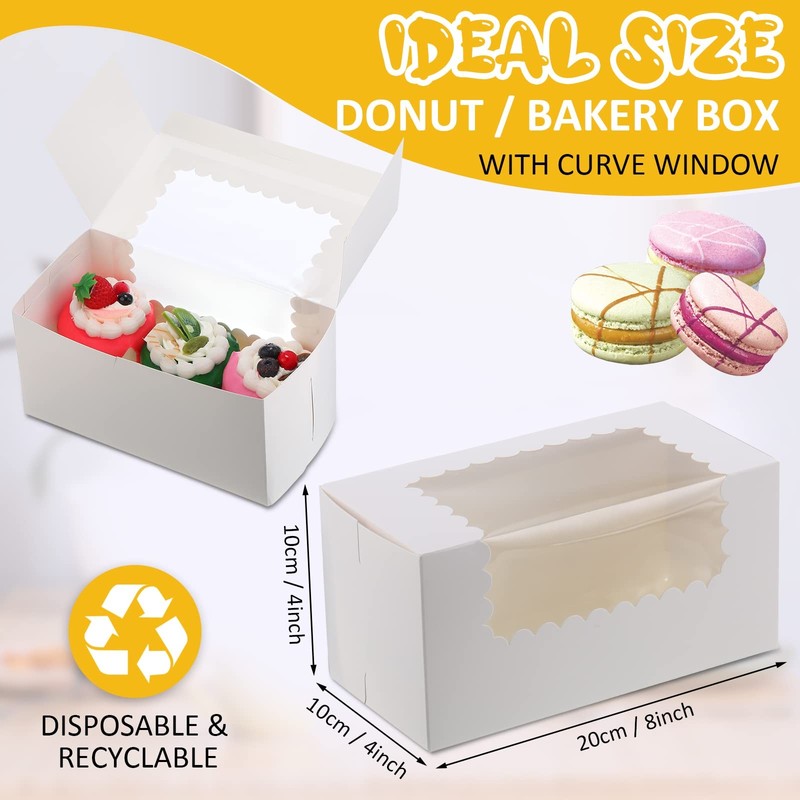 60 Pack 8x4x4 Inch Bakery Boxes with Window Cookies Boxes Pumpkin Roll Contai... gallery