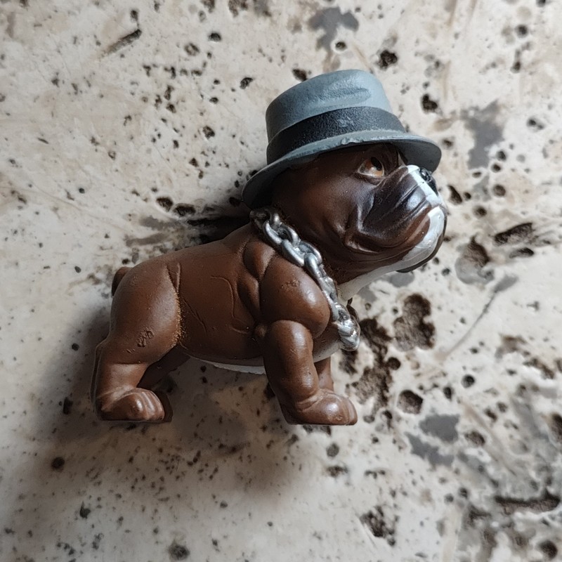 Vintage-Homies Hood Pups-Bulldog Brown Hood Hounds Dog 2" Mini Figurine gallery