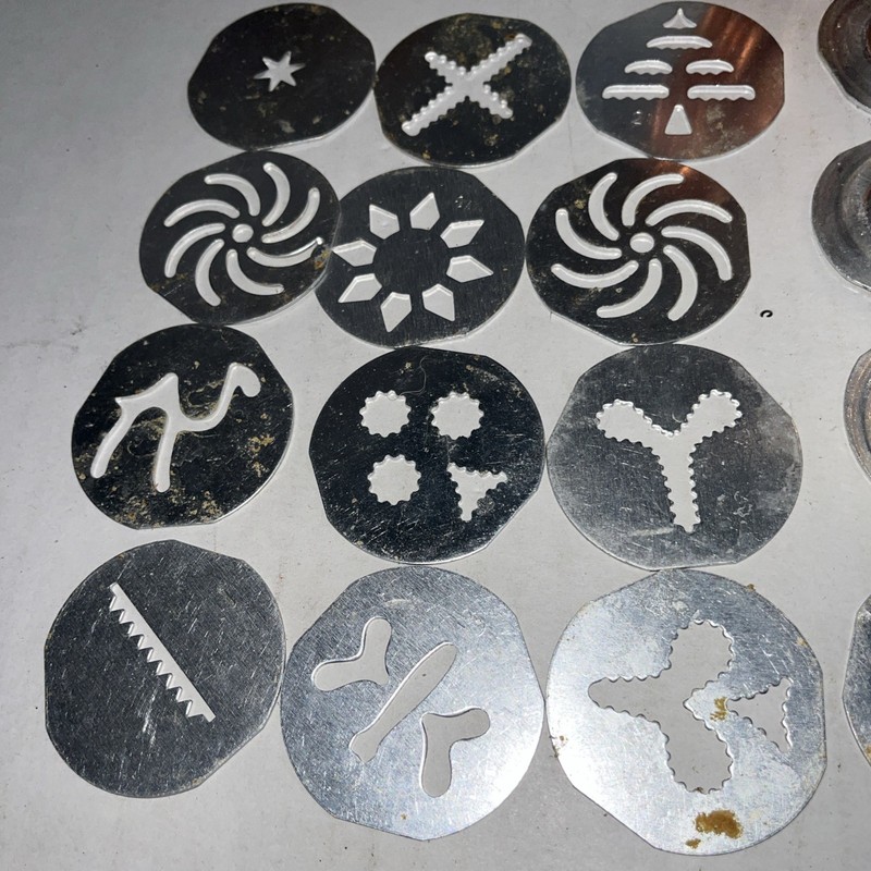 Mirro Aluminum Cookie Press - 13 cookie disks - 3 pastry nozzles,vintage,baking gallery