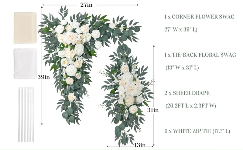 Ting'S Time Tings Time Artificial Wedding Arch Flowers Kitpack Of 4 2Pcs Large gallery