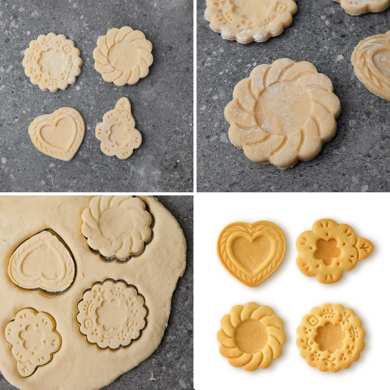 Cookie Stamps Set of 4, Cookie Press Mold, Decorating Supplies for DIY Baking... gallery