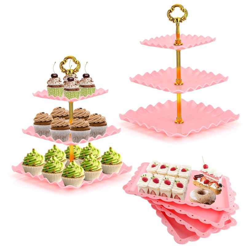 6 Pcs Dessert Table Display Set – 2 X Cupcake Stand Holder/Cup Cake Tier Towe…
