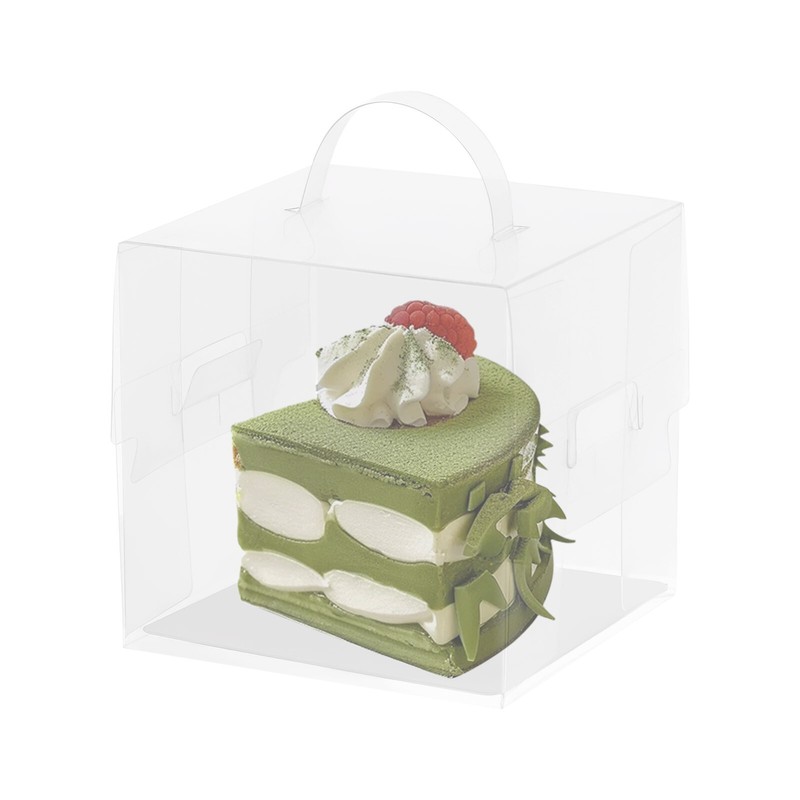50 Pcs Clear Cake Boxes, Square Clear Cake Boxes, Cake Carrier with Handle gallery