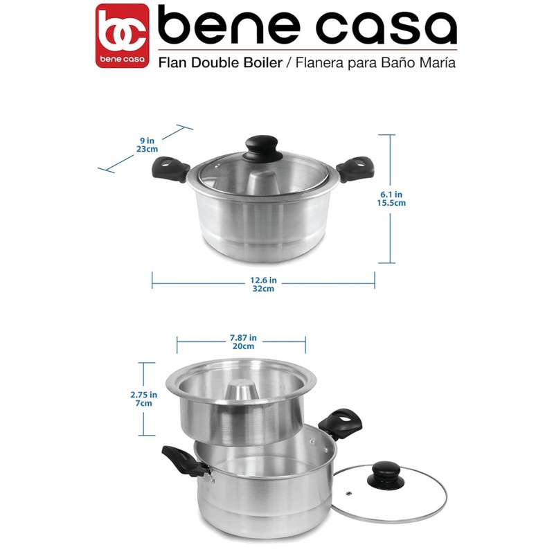 1.6L Flan Mold Double Boiler – Aluminum Inner Pan