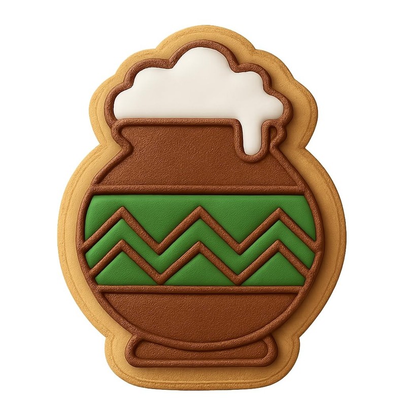 Simple Pongal Pot Cookie Cutter & Stamp, Fondant & Clay - 4x3 gallery