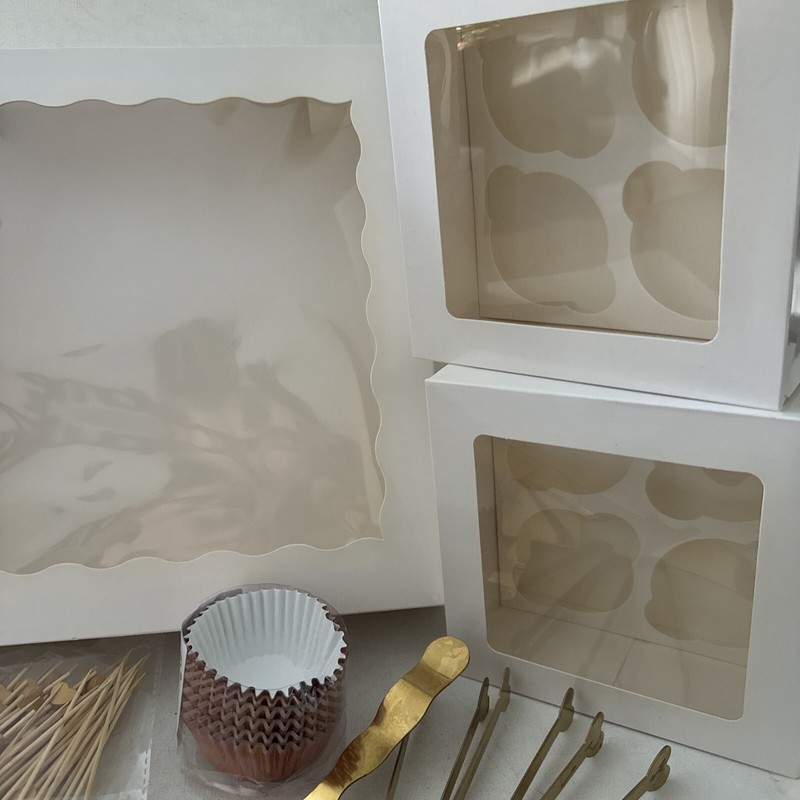 Large Mixed Baking Supply Lot Cake Cupcakes Boxes Gold Utensils Wedding gallery