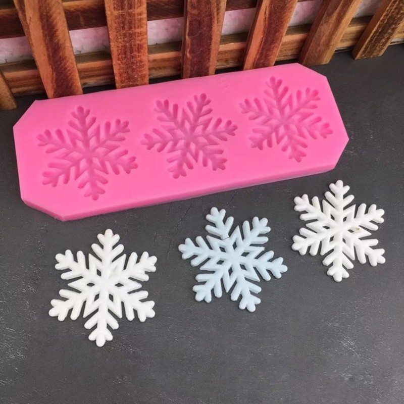 Fondant Molds Christmas Snowflakes Shape Design Silicone Material Chocolate Mold gallery