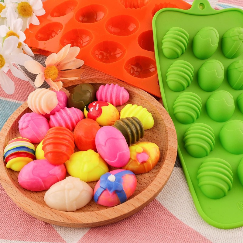 Easter Egg Silicone Mold for Chocolate 5 Packs Egg Shaped Mold Baking Pan for... gallery
