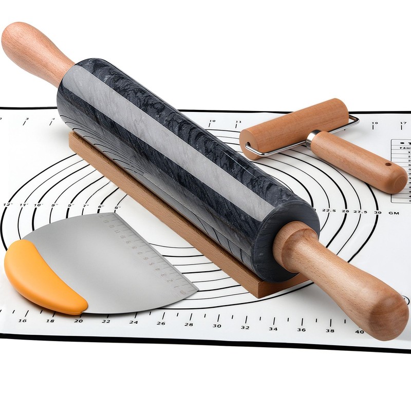 18.5 inches Marble Rolling Pin,Large Non-Stick Dough Roller,for making pizza,…