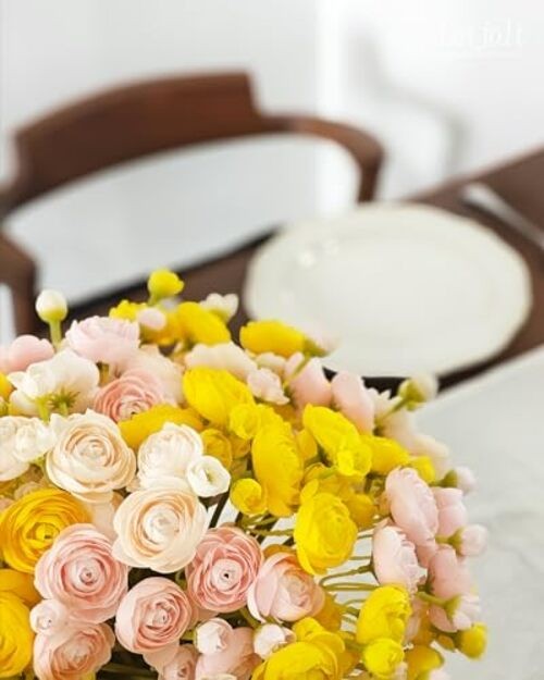 Ranunculus Artificial Flower Silk Flowers Faux DIY Bouquet for Wedding 18 Pink gallery