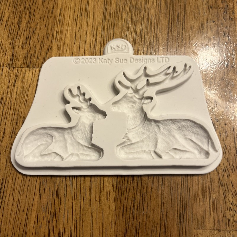 Katy Sue Silicone Mould Sitting Reindeer Cake Decorating & Crafts 5” X 3”