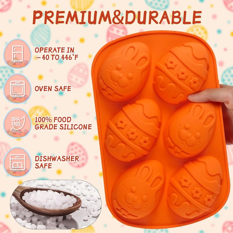 3Pcs Easter Egg Molds for Chocolate Candy, Jumbo Easter Egg Shaped Chocolate ... gallery
