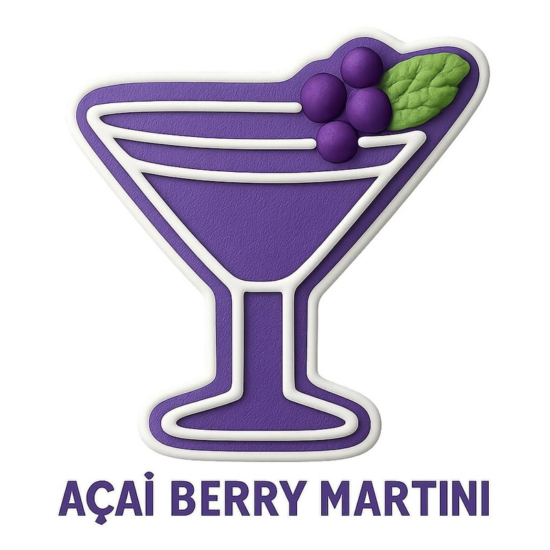 Acai Berry Martini Cookie Cutter & Stamp, Fondant & Clay - 3.5x4 gallery