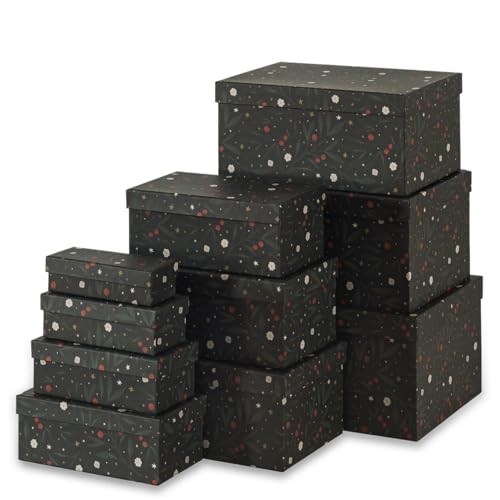 Christmas Boxes with Lids - Set of 10, Charming Festive Gift Boxes, gallery