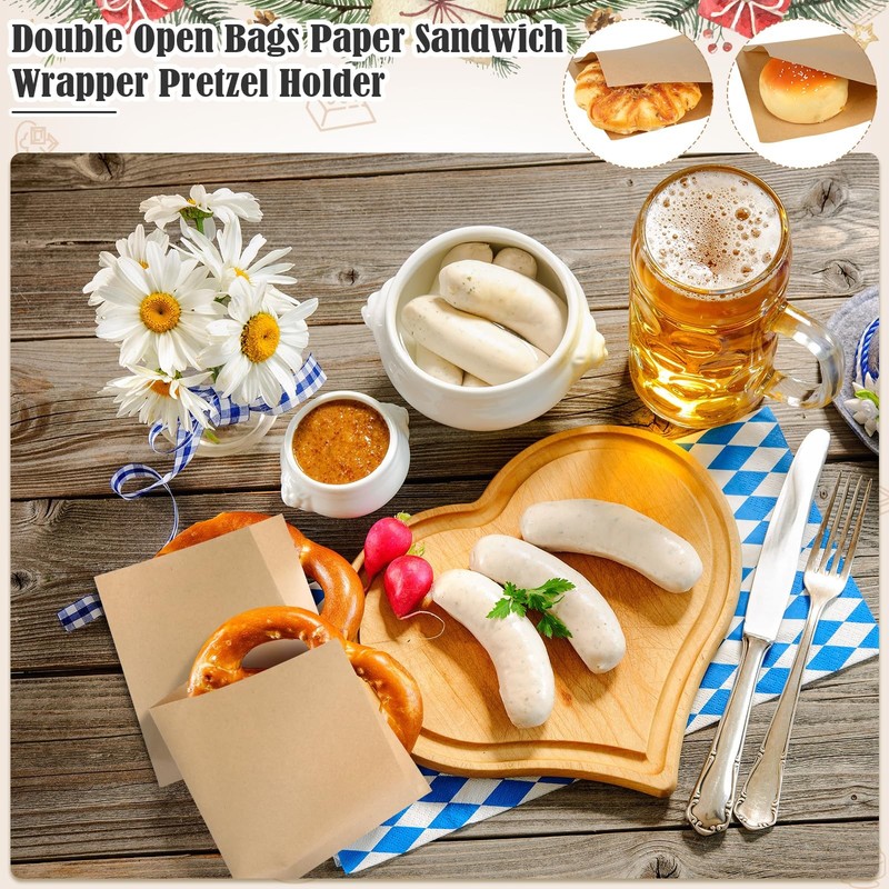 1000 Pcs Soft Pretzel Bags 6.69 x 7.09 Inch Pretzels Individual Bags Grease R... gallery
